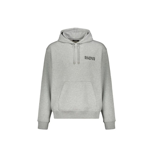 Balmain Gray Cotton Hoodie - ClickThatClicks 