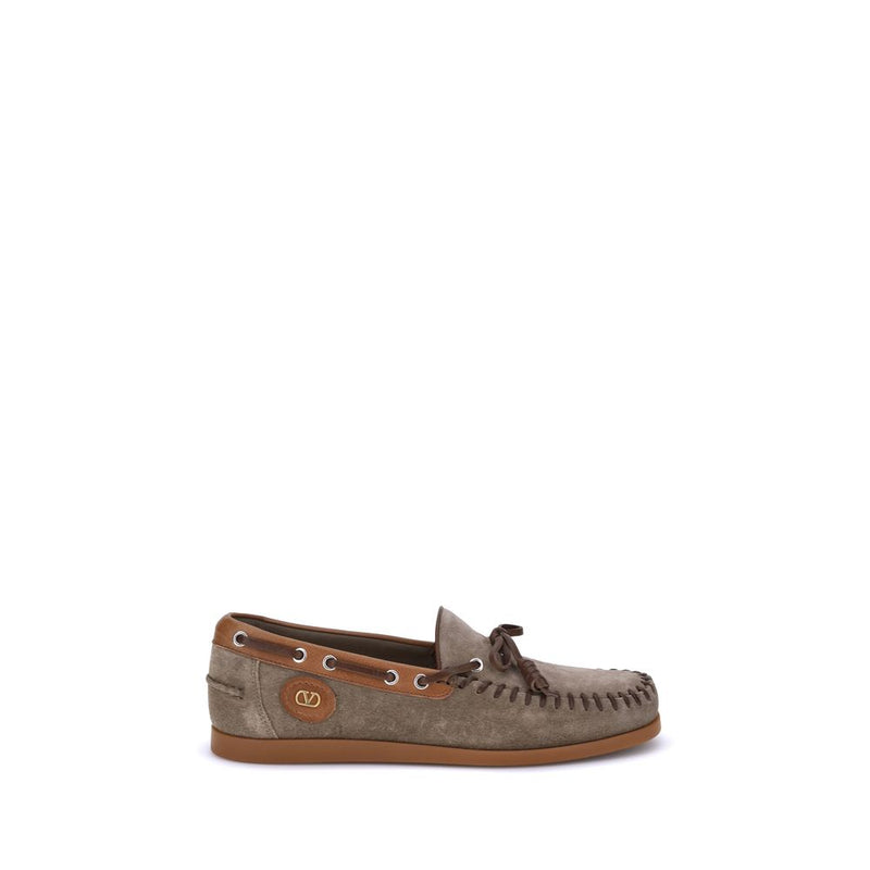 Valentino Garavani Brown Crust Leather Slip-On Loafers - ClickThatClicks 