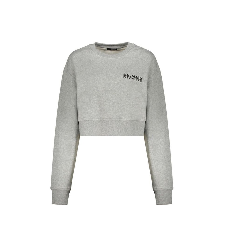 Balmain Gray Cotton Sweatshirt - ClickThatClicks 