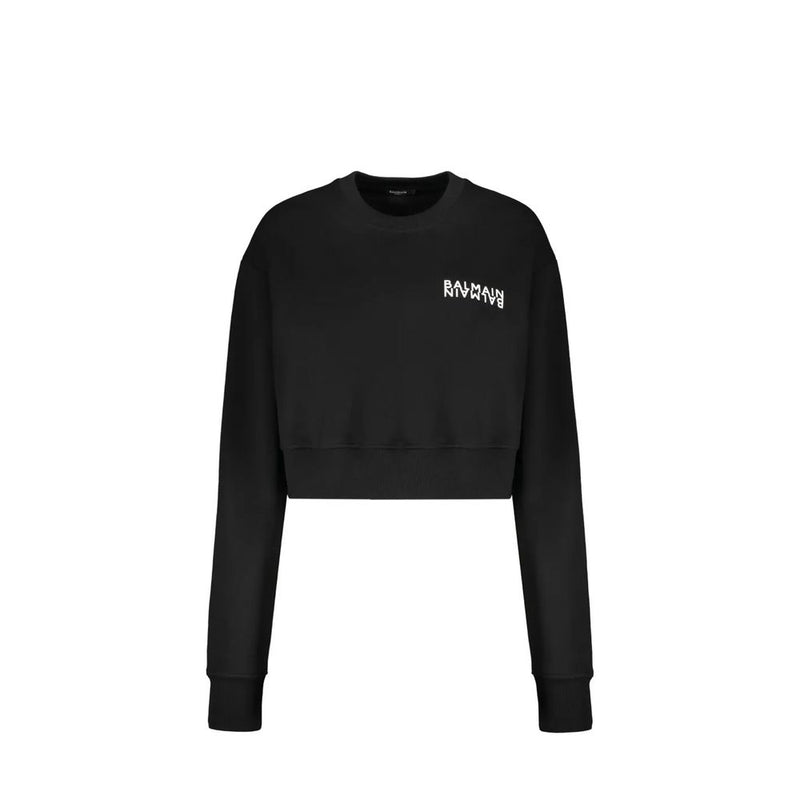 Balmain Black Cotton Sweatshirt - ClickThatClicks 