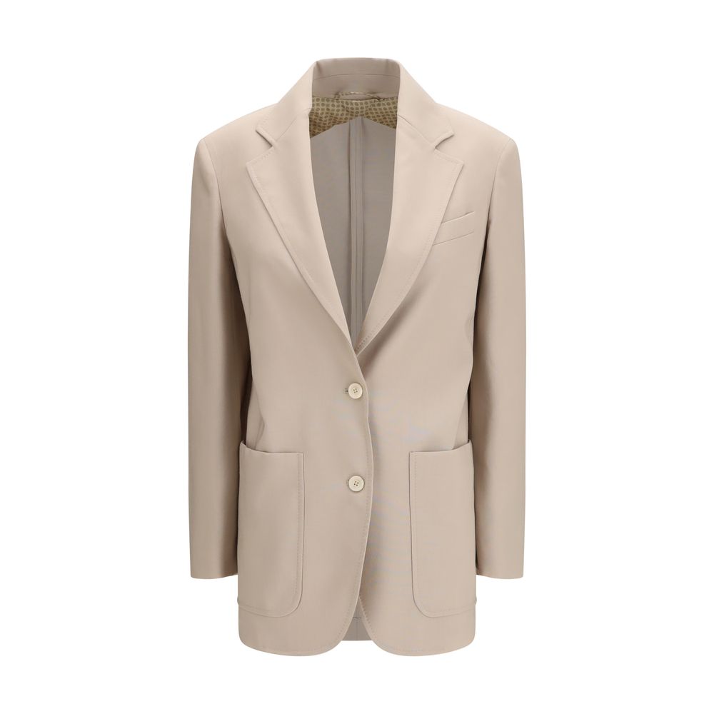 Max Mara Beige Fleece Wool Blazer - ClickThatClicks 