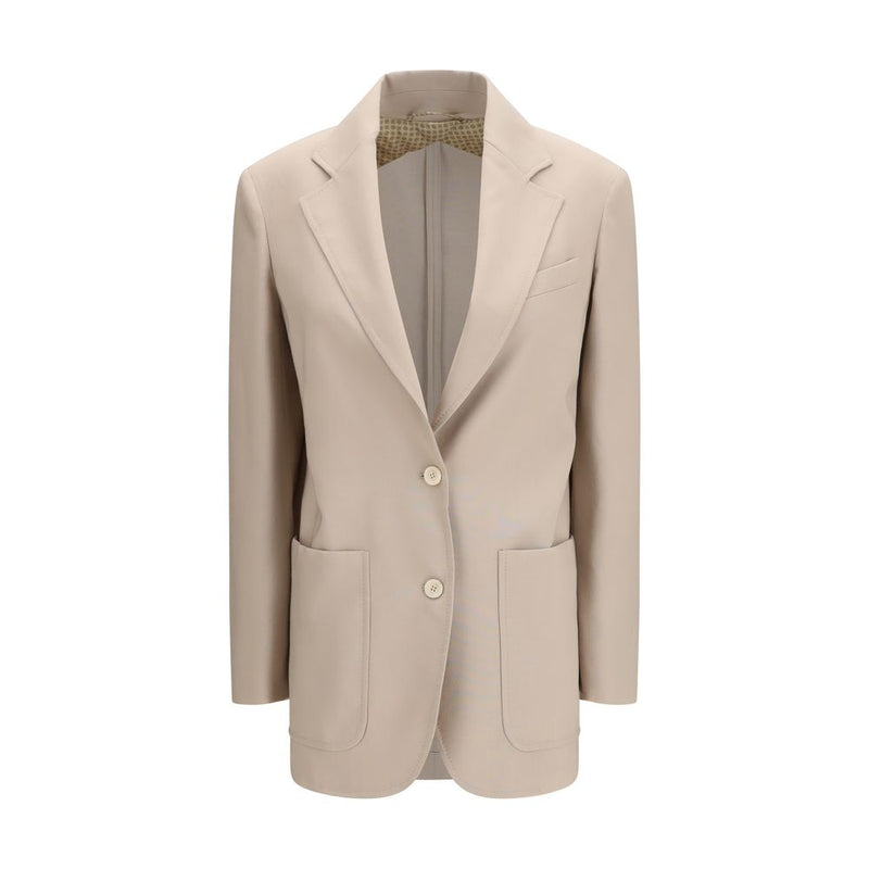 Max Mara Beige Fleece Wool Blazer - ClickThatClicks 