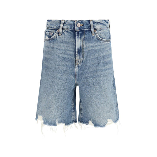 7FOR Blue Cotton Bermuda Shorts - ClickThatClicks 
