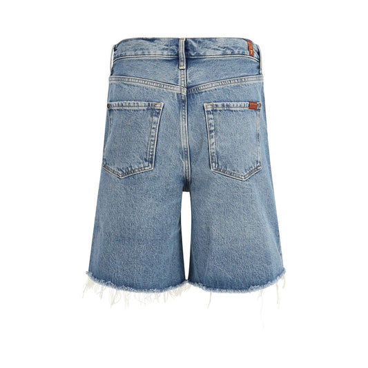 7FOR Blue Cotton Bermuda Shorts - ClickThatClicks 