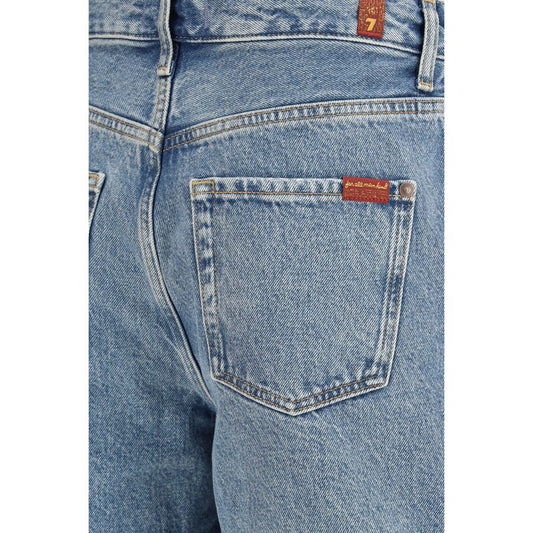 7FOR Blue Cotton Bermuda Shorts - ClickThatClicks 