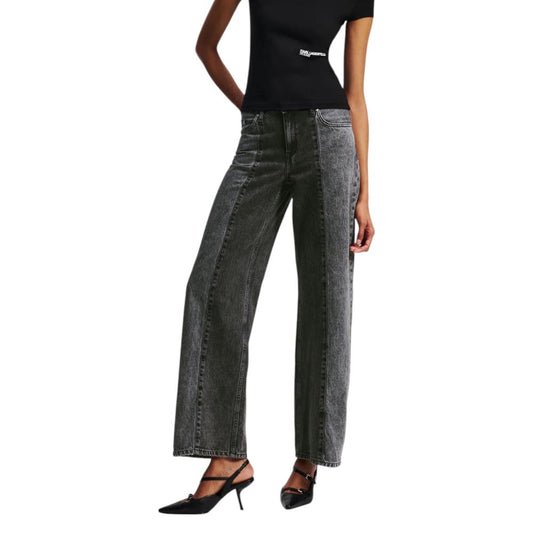 Karl Lagerfeld Black Cotton Relaxed Fit Jeans - ClickThatClicks 