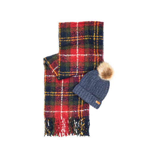 Barbour Bordeaux Polyester Scarf - ClickThatClicks 