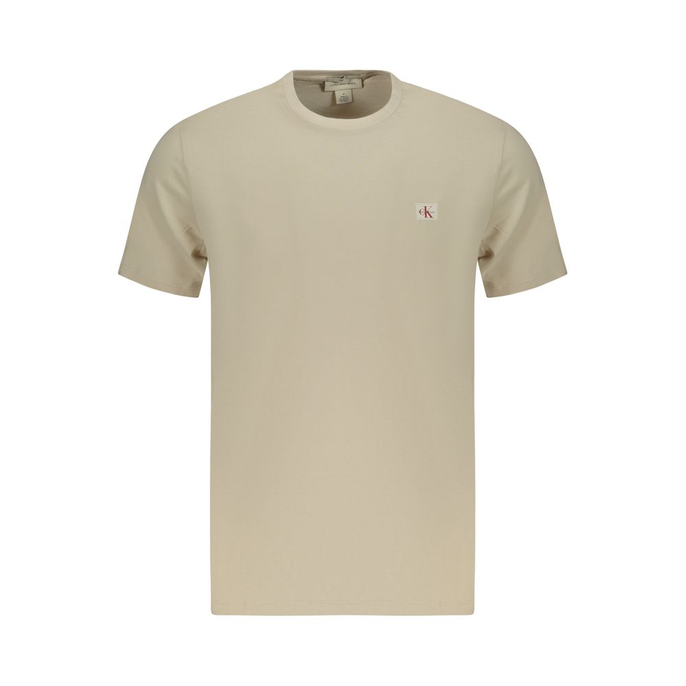 Calvin Klein Beige Cotton Men T-Shirt - ClickThatClicks 