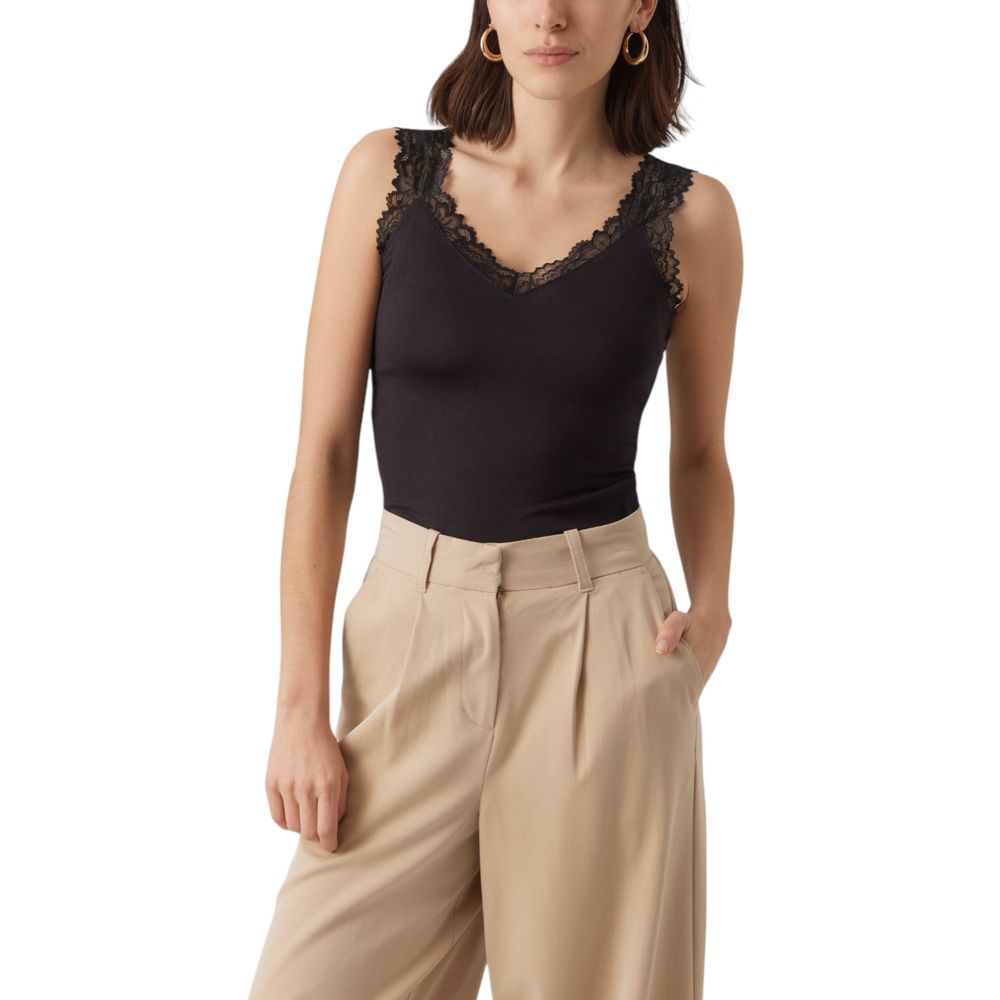 Vero Moda Black Viscose Tank Tops - ClickThatClicks 