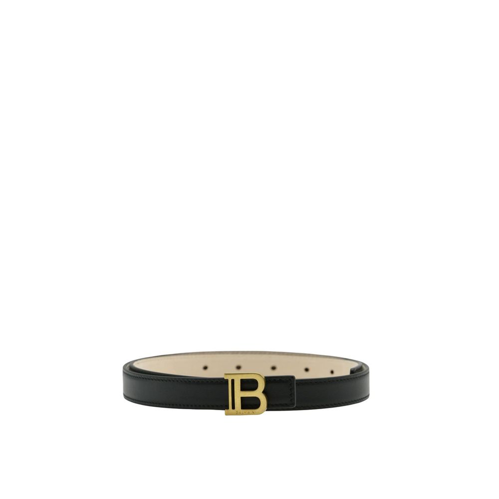Balmain Black Leather Regular Belt - ClickThatClicks 