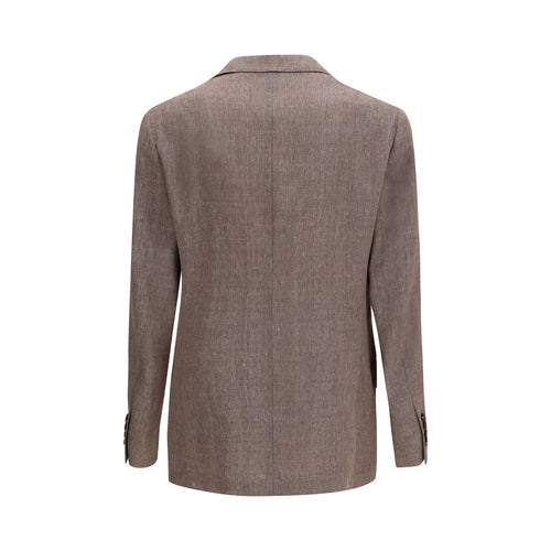 Brunello Cucinelli Brown Linen Blazer - ClickThatClicks 