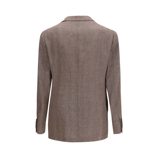 Brunello Cucinelli Brown Linen Blazer - ClickThatClicks 