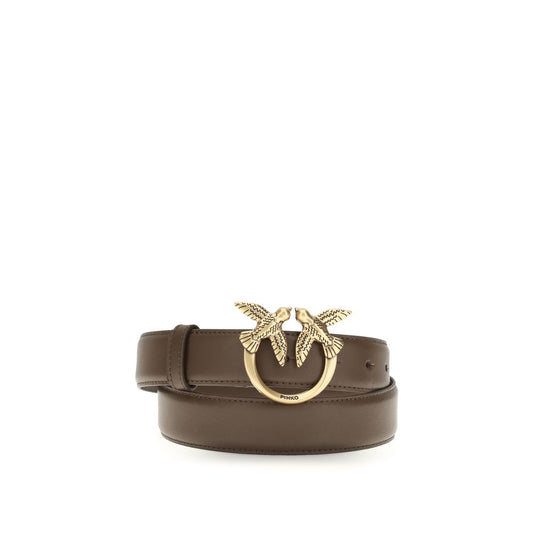PINKO Brown Calf Leather Bos Taurus Regular Belt - ClickThatClicks 