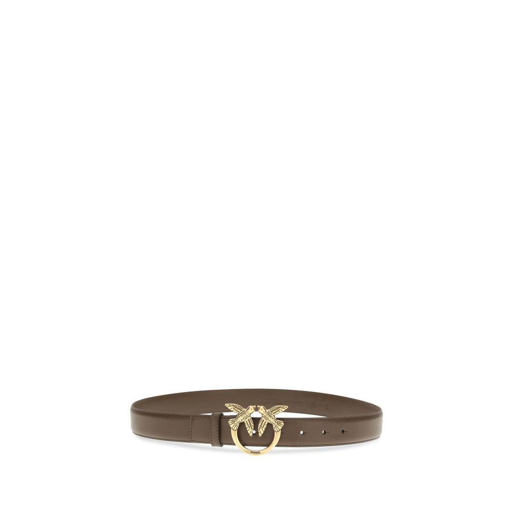 PINKO Brown Calf Leather Bos Taurus Regular Belt - ClickThatClicks 
