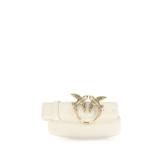PINKO White Calf Leather Bos Taurus Regular Belt - ClickThatClicks 