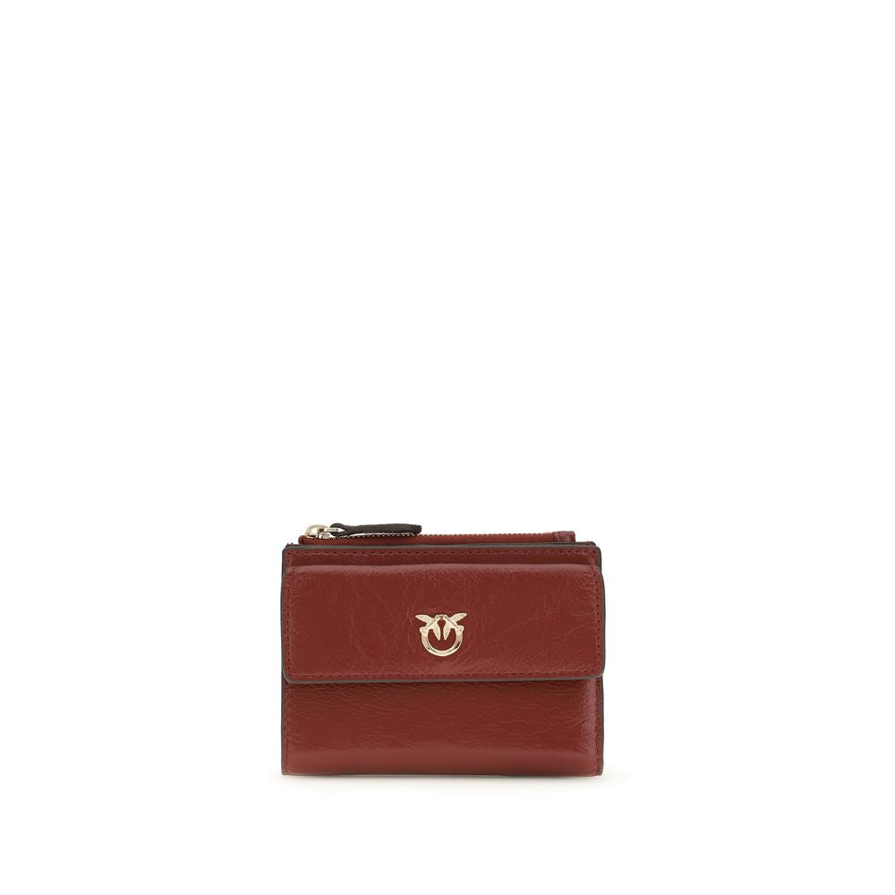 PINKO Bordeaux Calf Leather Bos Taurus Wallet - ClickThatClicks 