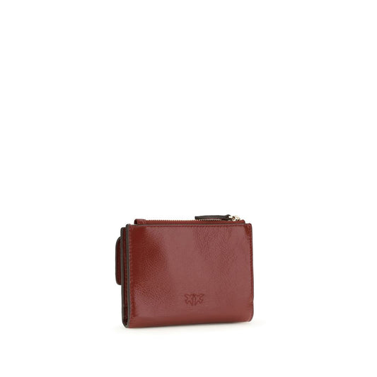 PINKO Bordeaux Calf Leather Bos Taurus Wallet - ClickThatClicks 