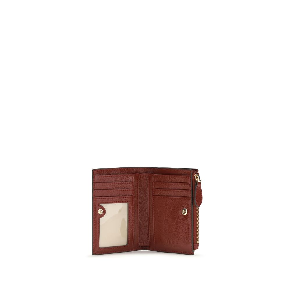 PINKO Bordeaux Calf Leather Bos Taurus Wallet - ClickThatClicks 