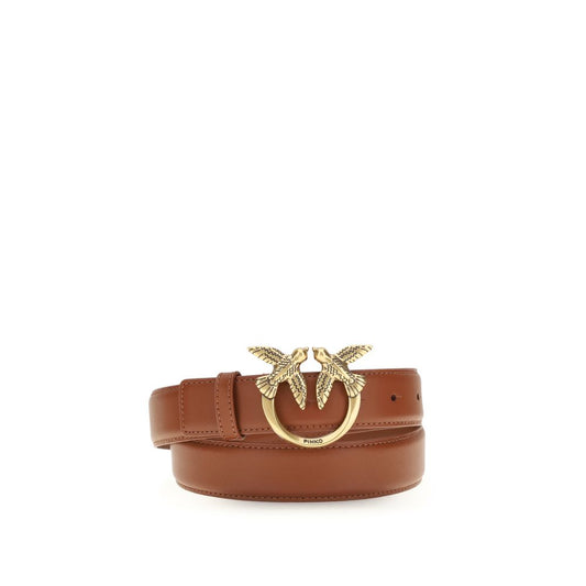 PINKO Brown Calf Leather Bos Taurus Regular Belt - ClickThatClicks 