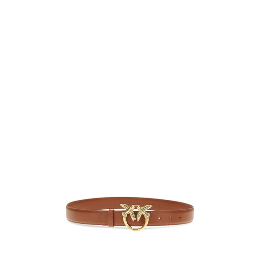PINKO Brown Calf Leather Bos Taurus Regular Belt - ClickThatClicks 