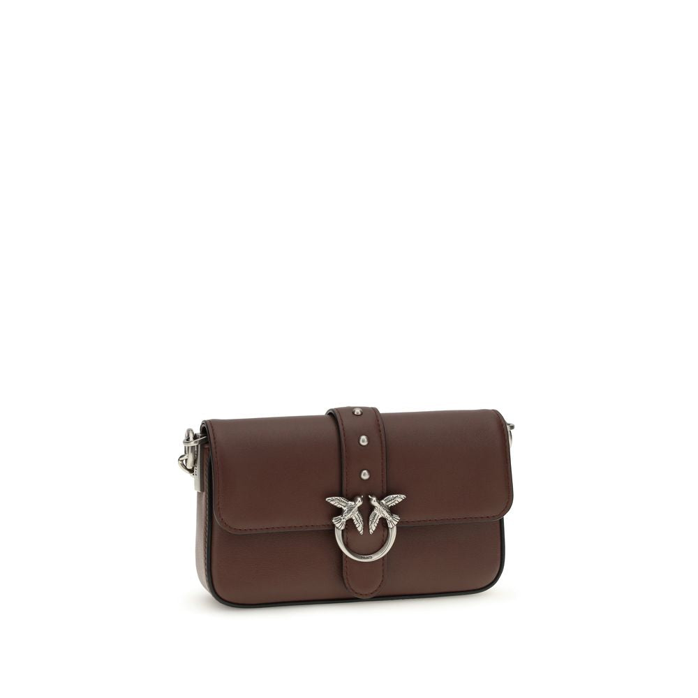 PINKO Brown Calf Leather Bos Taurus Shoulder Bag - ClickThatClicks 