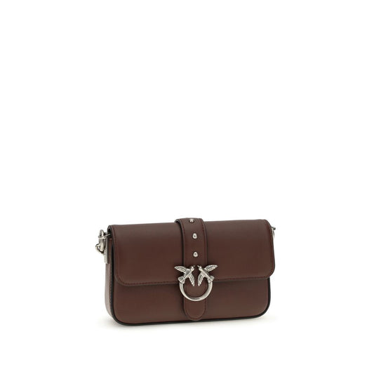 PINKO Brown Calf Leather Bos Taurus Shoulder Bag - ClickThatClicks 