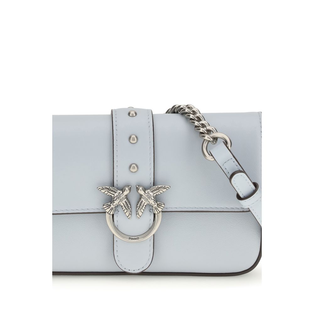 PINKO Blue Calf Leather Bos Taurus Shoulder Bag - ClickThatClicks 