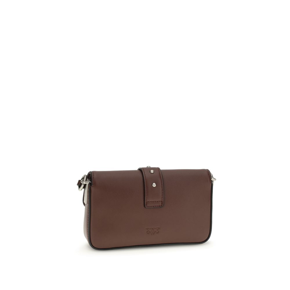 PINKO Brown Calf Leather Bos Taurus Shoulder Bag - ClickThatClicks 