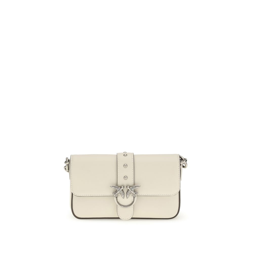 PINKO White Calf Leather Bos Taurus Shoulder Bag - ClickThatClicks 