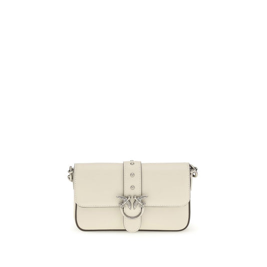 PINKO White Calf Leather Bos Taurus Shoulder Bag - ClickThatClicks 