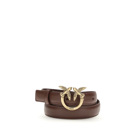 PINKO Bordeaux Calf Leather Bos Taurus Regular Belt - ClickThatClicks 