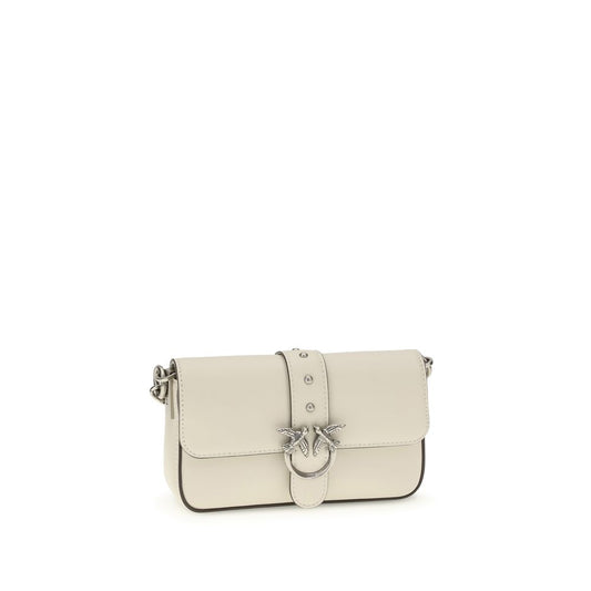 PINKO White Calf Leather Bos Taurus Shoulder Bag - ClickThatClicks 