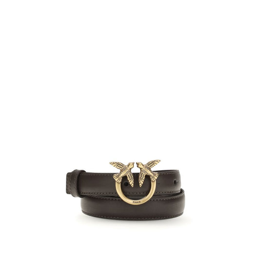 PINKO Brown Calf Leather Bos Taurus Regular Belt - ClickThatClicks 