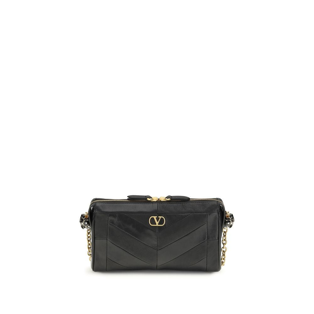 Valentino Garavani Black Lamb Ovis Aries Aries Shoulder Bag - ClickThatClicks 