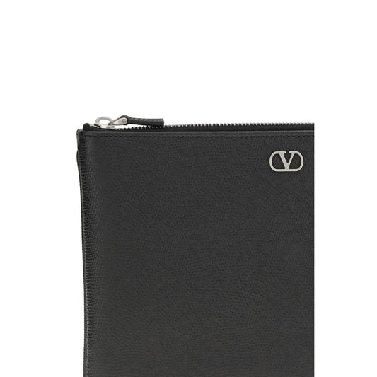 Valentino Garavani Black Calf Leather Bos Taurus Wallet - ClickThatClicks 
