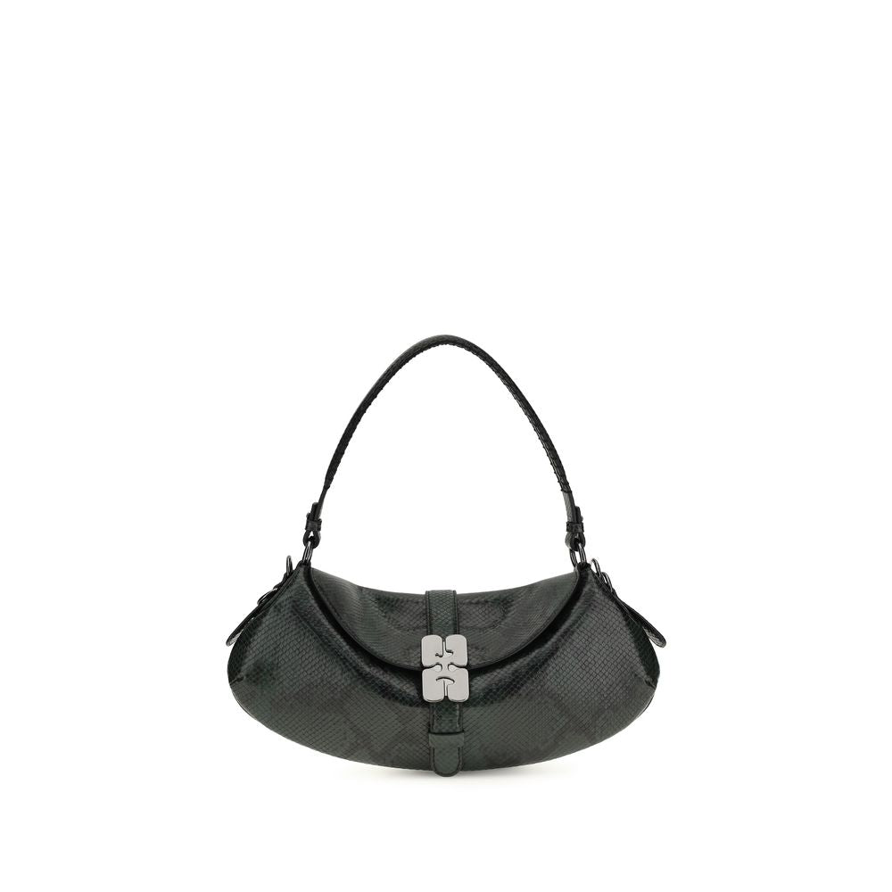 Ganni Blue Recycled Leather Shoulder Bag - ClickThatClicks 