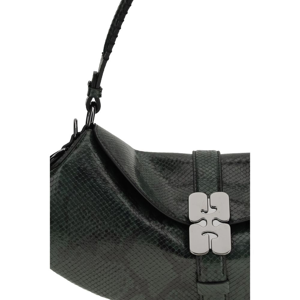 Ganni Blue Recycled Leather Shoulder Bag - ClickThatClicks 