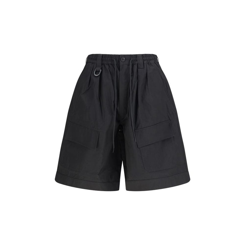 Y-3 Black Cotton Bermuda Shorts - ClickThatClicks 