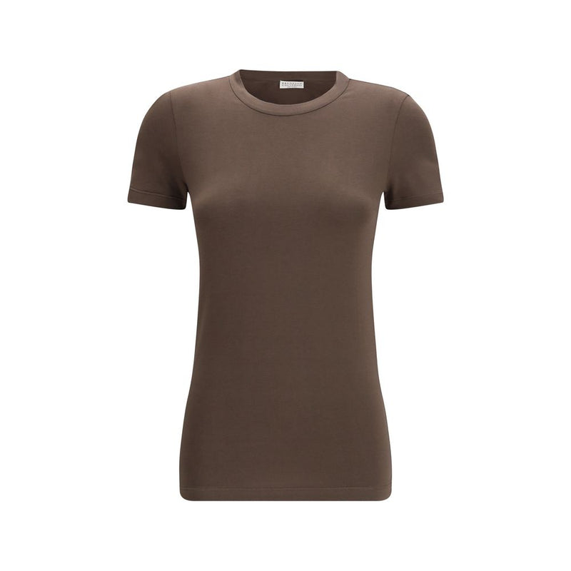 Brunello Cucinelli Brown Cotton T-Shirt - ClickThatClicks 