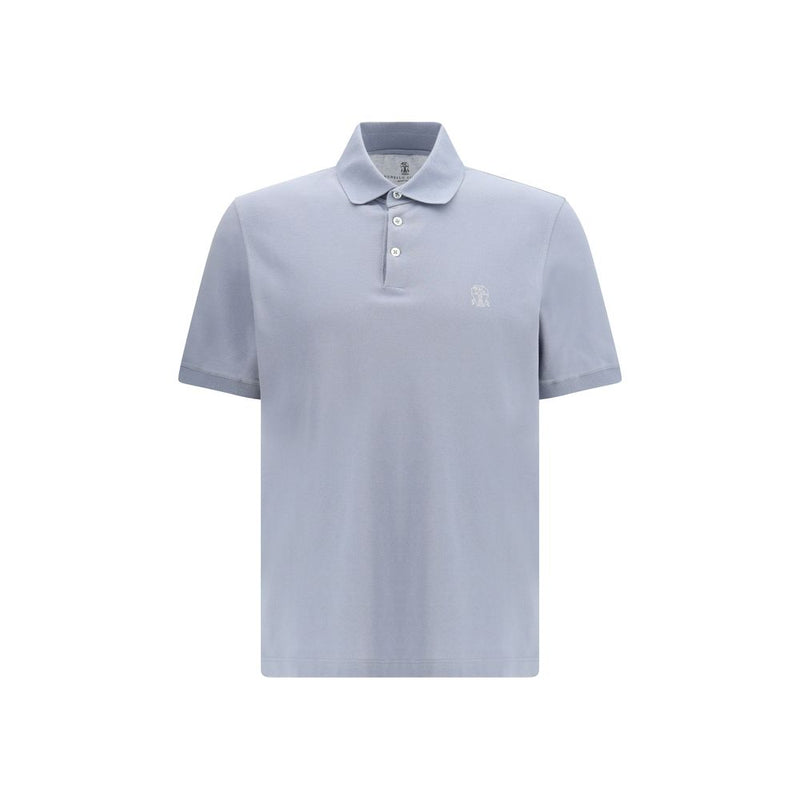 Brunello Cucinelli Blue Cotton Polo Shirt - ClickThatClicks 
