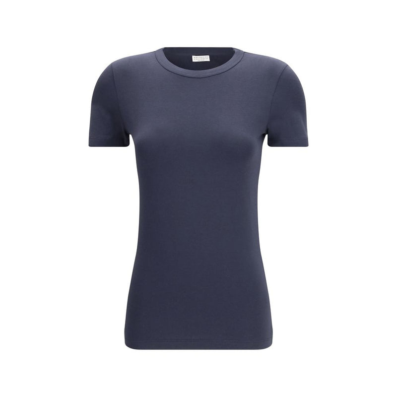 Brunello Cucinelli Blue Cotton T-Shirt - ClickThatClicks 