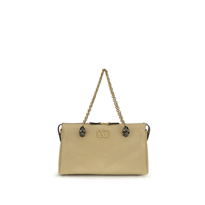 Valentino Garavani Beige Lamb Ovis Aries Aries Shoulder Bag - ClickThatClicks 