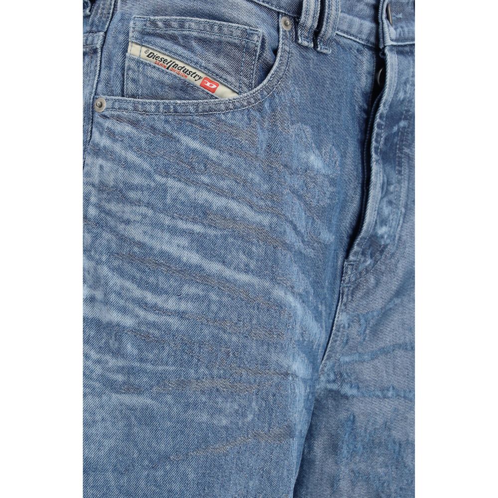 Diesel Blue Cotton Relaxed Fit Jeans - ClickThatClicks 