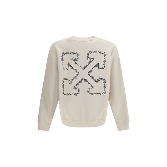 Off-White Beige Cotton Sweatshirt - ClickThatClicks 