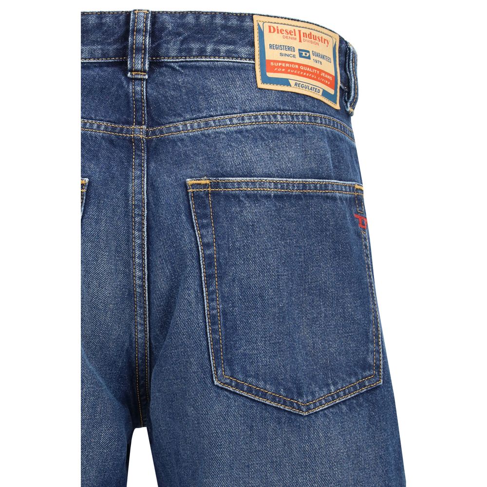 Diesel Blue Cotton Tapered Jeans - ClickThatClicks 
