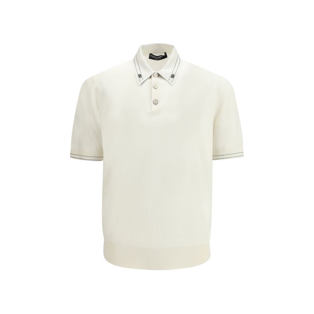 Dolce & Gabbana Beige Silk Polo Shirt - ClickThatClicks 