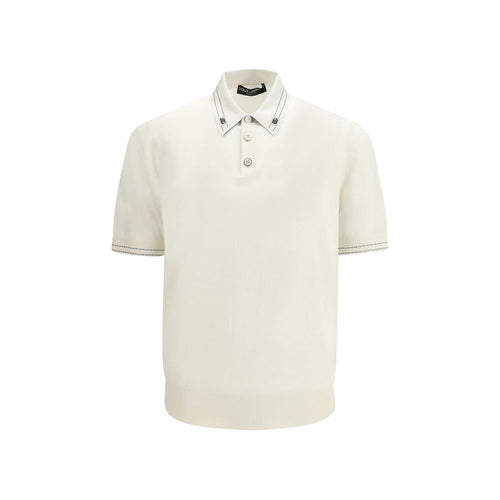 Dolce & Gabbana Beige Silk Polo Shirt - ClickThatClicks 