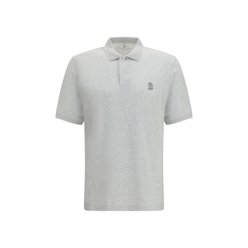Brunello Cucinelli Gray Cotton Polo Shirt - ClickThatClicks 