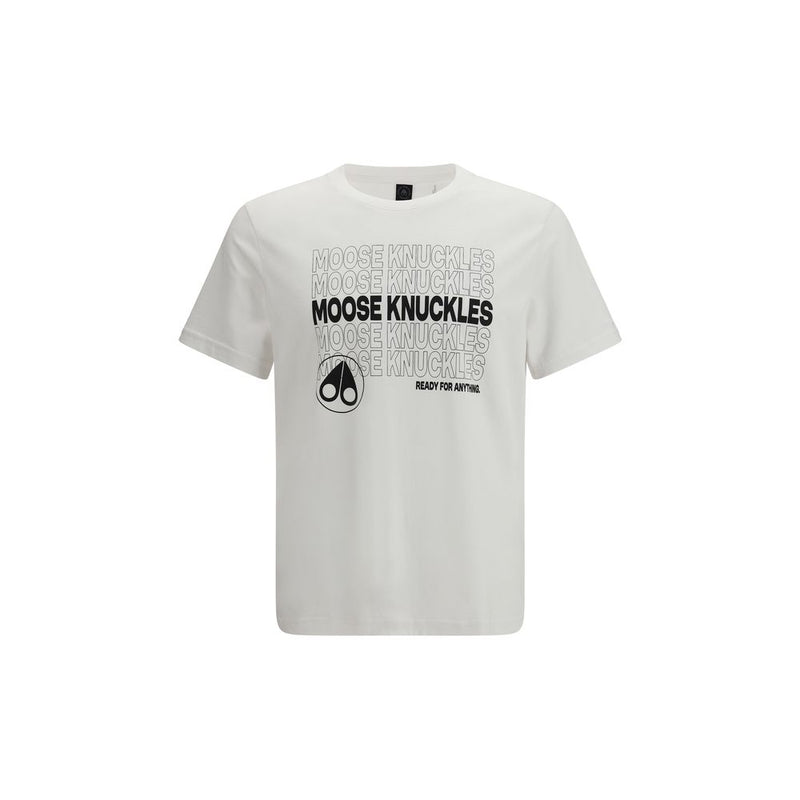 Moose Knuckles White Cotton T-Shirt - ClickThatClicks 