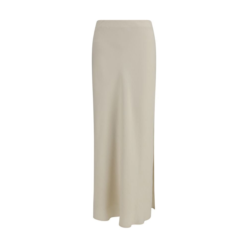 Brunello Cucinelli Beige Viscose Long Skirt - ClickThatClicks 